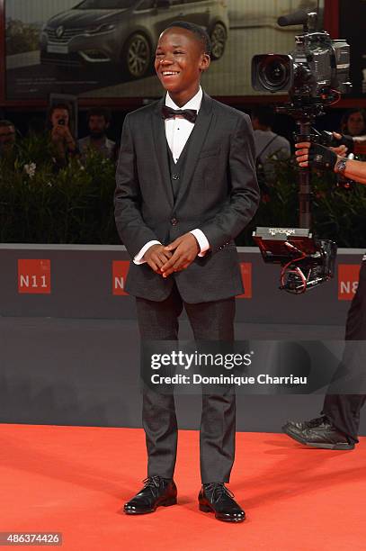 Actor Abraham Attah attends the premiere of 'Beasts Of No Nation' during the 72nd Venice Film Festival on September 3, 2015 in Venice, Italy.