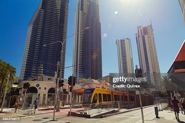 gold coast light rail - gold coast light rail stock pictures, royalty-free photos & images