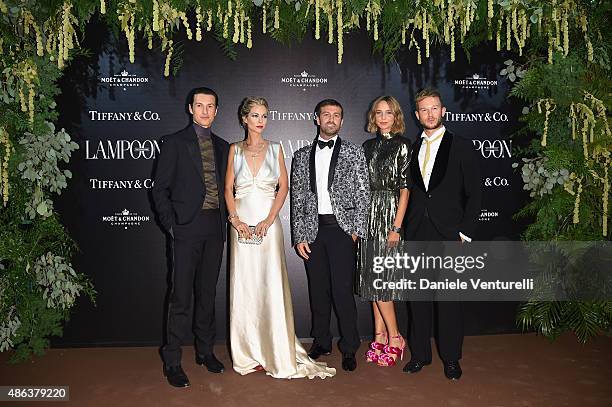 Giovanni Dario Laudicina , Roberta Ruiu , Carlo Mazzoni , Candela Novembre and Poalo Stella attends the Lampoon Gala during the 72nd Venice Film...