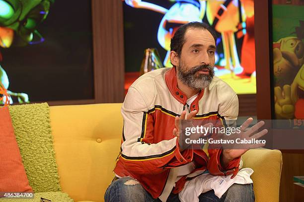 Bruno Bichir promotes the film "Un Gallo con Muchos Huevos" on the set of Univision's "Despierta America" at Univision Studios on September 3, 2015...
