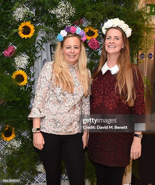 Astrid Harbord and Chloe Delevingne attend the Lady Garden x Topshop campaign launch featuring a sweatshirt collection by designer Simeon Farrar in...