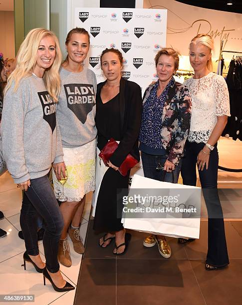 Jenny Halpern Prince, Yasmin Le Bon, Amelia Troubridge, Niki Tibbles and Tamara Beckworth attend the Lady Garden x Topshop campaign launch featuring...