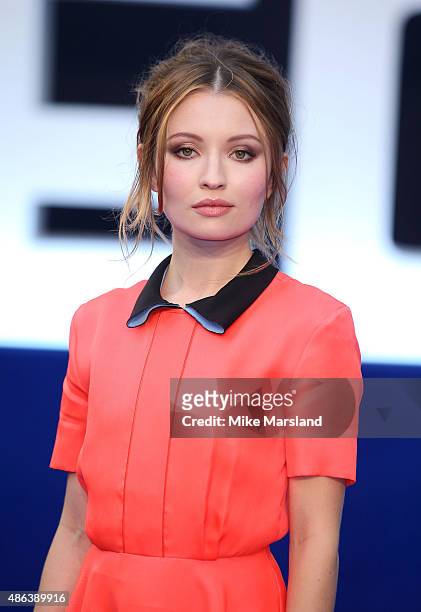 Emily Browning attends the UK Premiere of "Legend" at Odeon Leicester Square on September 3, 2015 in London, England.