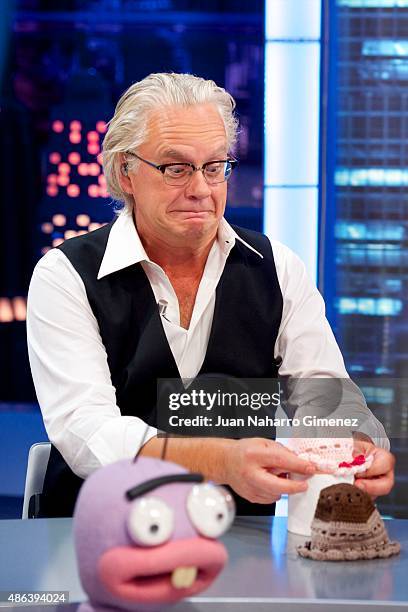 Tim Robbins attends 'El Hormiguero' TV show at Vertice Studio on September 3, 2015 in Madrid, Spain.