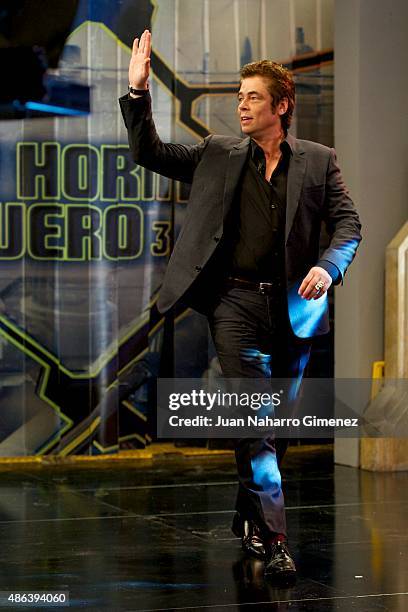 Benicio del Toro attends 'El Hormiguero' TV show at Vertice Studio on September 3, 2015 in Madrid, Spain.