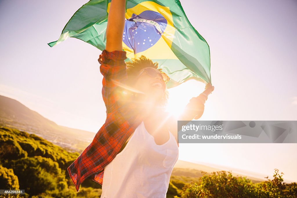 Waving the brazilian flag