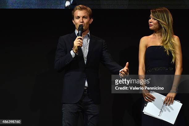Nico Rosberg and Federica Masolin attend during the Laureus F1 Charity Night 2015 at Mercedes-Benz Spa on September 3, 2015 in Monza, Italy.
