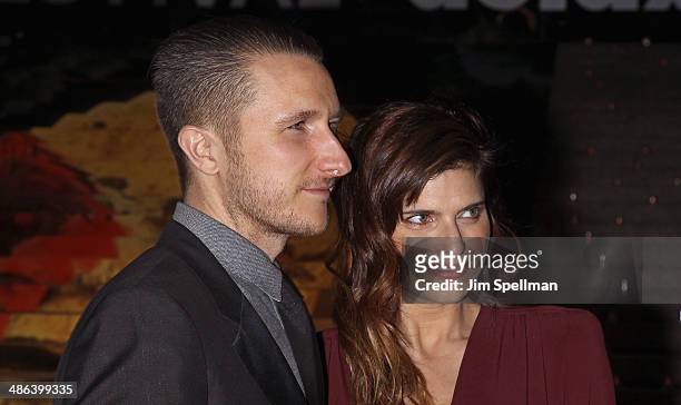 Artist Scott Campbell actress Lake Bell attend the Vanity Fair Party during the 2014 Tribeca Film Festival at on April 23, 2014 in New York City.