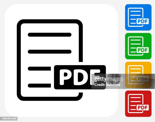 pdf document icon flat graphic design - red file folder stock illustrations