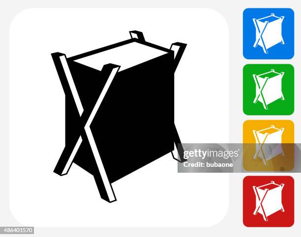 laundry bag icon flat graphic design - laundry basket stock illustrations