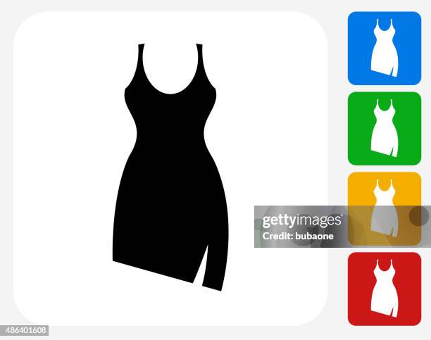 dress icon flat graphic design - slit clothing stock illustrations