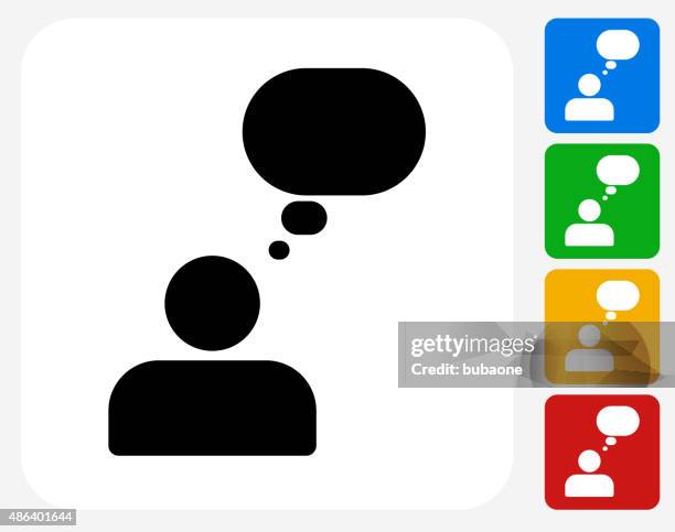 thinking head icon flat graphic design - man thinking white background stock illustrations