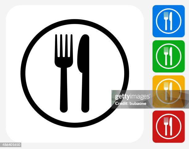 food court-schild-symbol flache grafik design - utility knife stock-grafiken, -clipart, -cartoons und -symbole