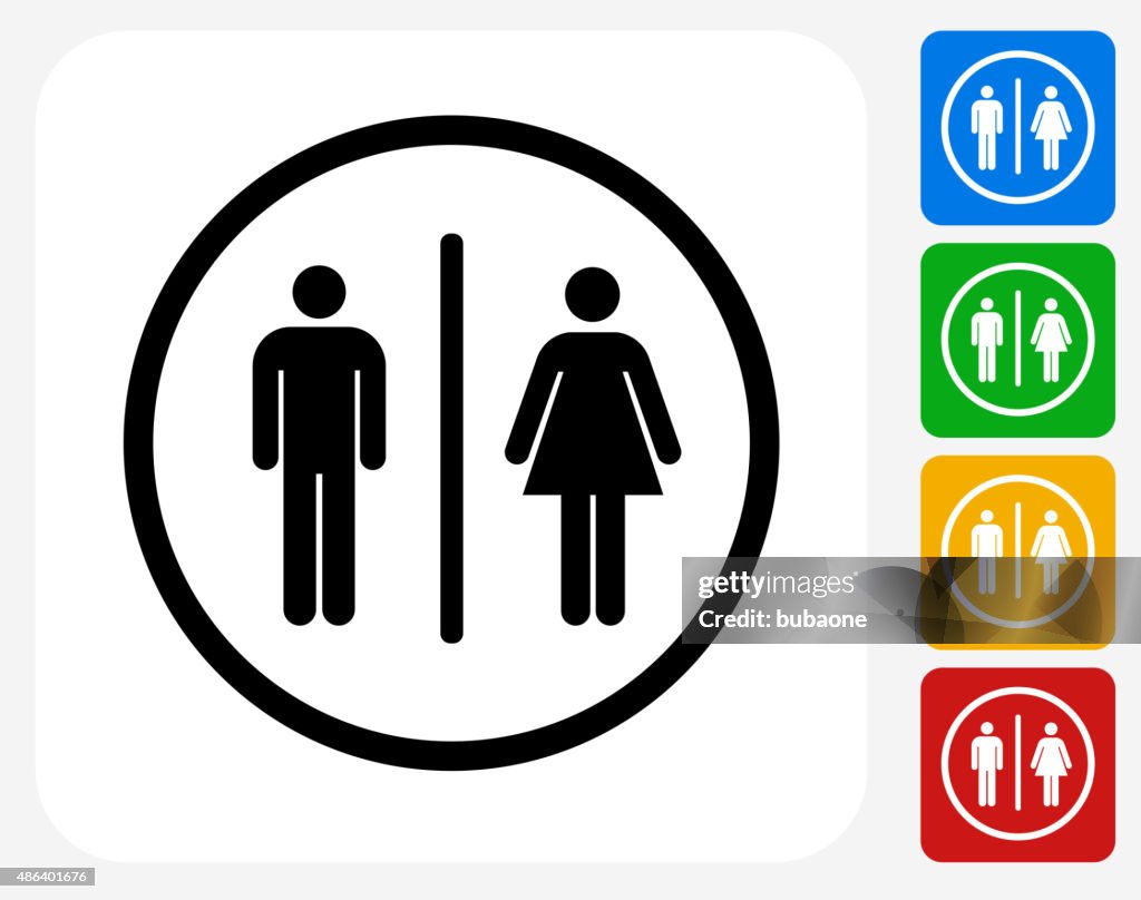 Bathroom Sign Icon Flat Graphic Design