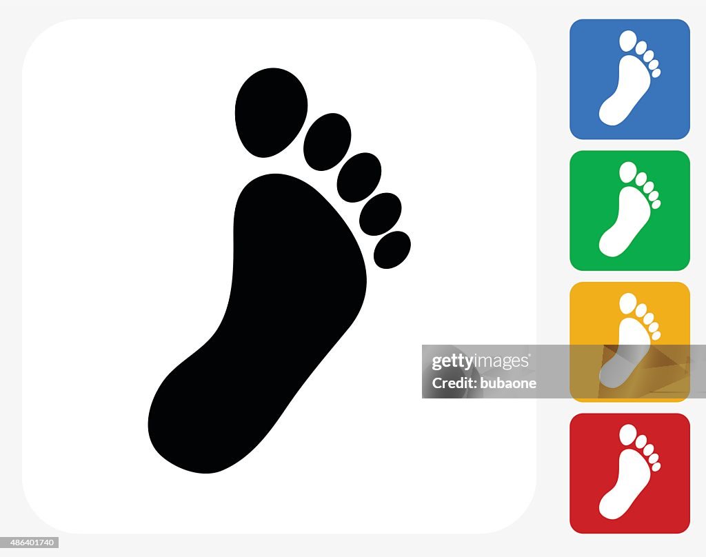 Fußabdruck Icon Flat-Design