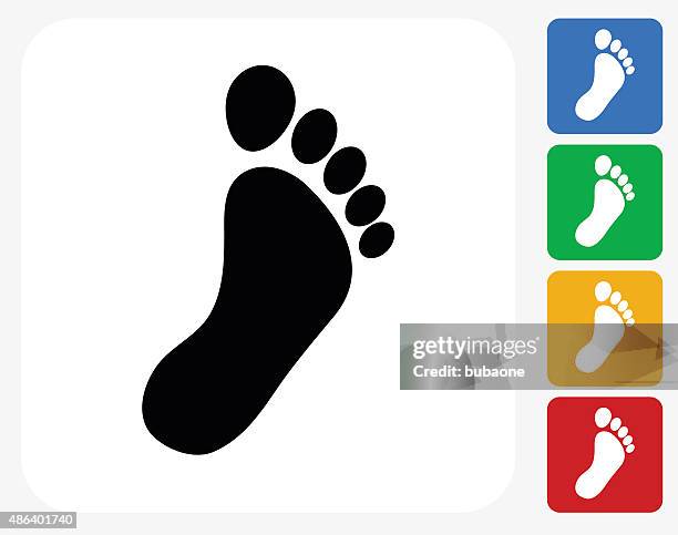 fußabdruck icon flat-design - footprint stock-grafiken, -clipart, -cartoons und -symbole