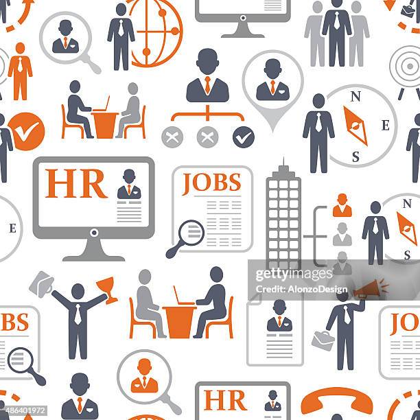 recruitment and job search pattern - human resources background stock illustrations