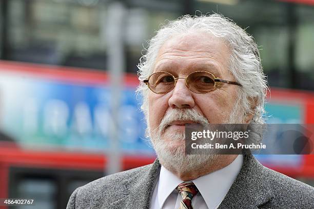 Dave Lee Travis returns to court to face outstanding charges of alleged sex offenses at The City of Westminster Magistrates Court on April 24, 2014...