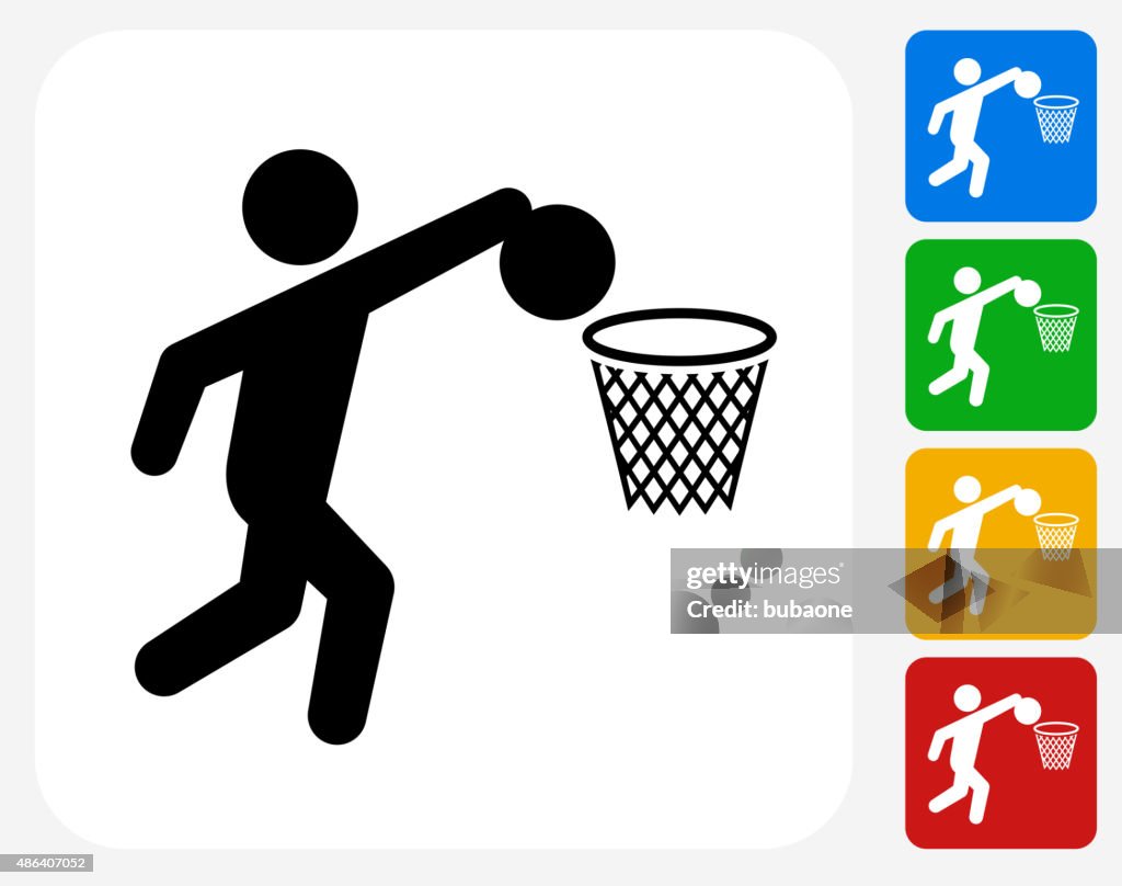 Basketball Icon Flat Graphic Design