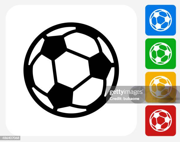 soccer ball icon flat graphic design - football ball vector stock illustrations