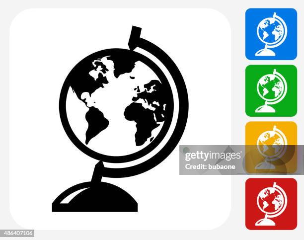 globe stand icon flat graphic design - revolving door stock illustrations