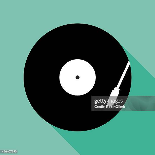 stockillustraties, clipart, cartoons en iconen met recordplayericon - vinylplaat