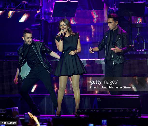 Merche performs on stage during 'Cadena Dial' 25th Anniversary concert at Barclaycard Center on September 3, 2015 in Madrid, Spain.