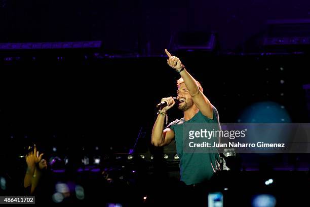 Pablo Alboran performs on stage during 'Cadena Dial' 25th Anniversary concert at Barclaycard Center on September 3, 2015 in Madrid, Spain.
