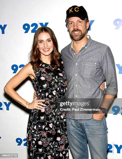 Actors Alison Brie and Jason Sudeikis attend 92nd Street Y Presents: "Sleeping With Other People" at 92nd Street Y on September 3, 2015 in New York...