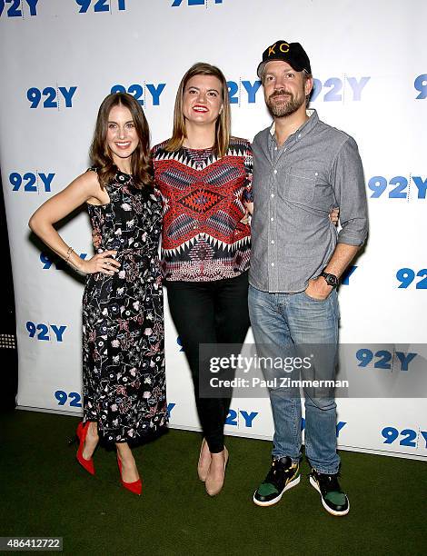 Actors Alison Brie, Leslye Headland and Jason Sudeikis attend 92nd Street Y Presents: "Sleeping With Other People" at 92nd Street Y on September 3,...