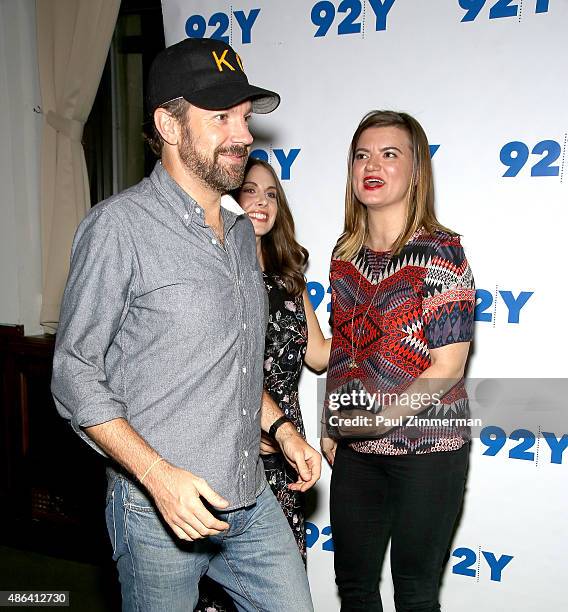 Actors Jason Sudeikis Alison Brie and Leslye Headland attend 92nd Street Y Presents: "Sleeping With Other People" at 92nd Street Y on September 3,...