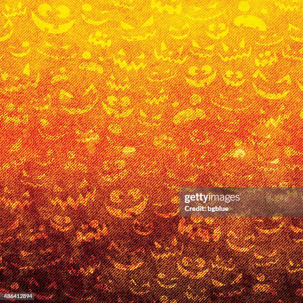 halloween faces on grunge canvas - halloween background stock illustrations