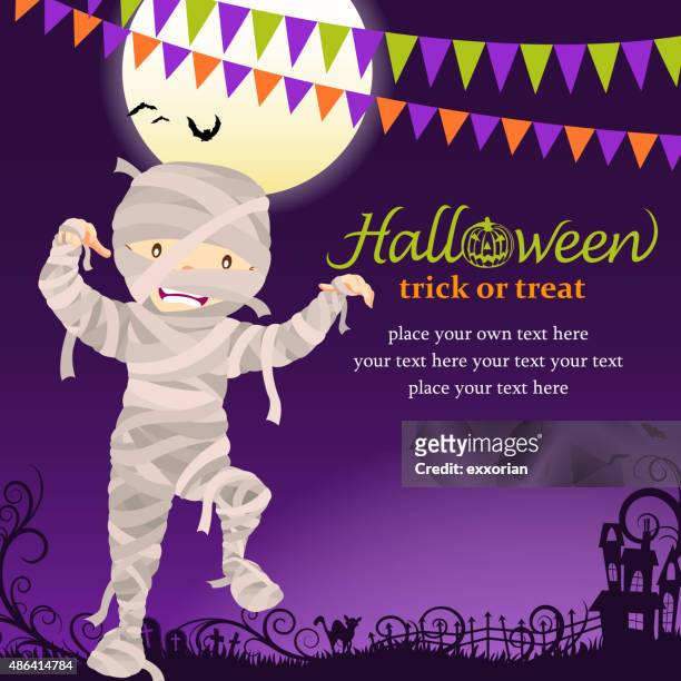 halloween mummy party - period costume stock illustrations