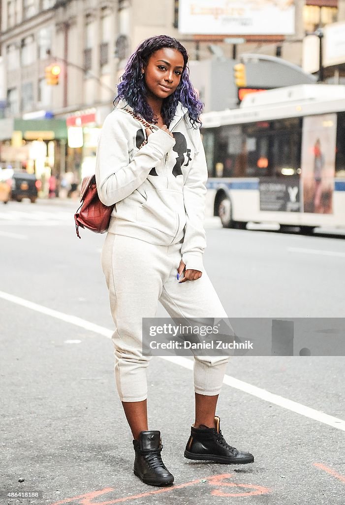 Justine Skye Fitting For 2016 Spring NYFW With Designer Stacy Igel