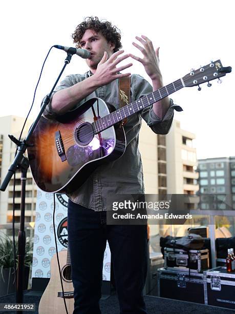Musician Vance Joy performs on the ALT 98.7FM Penthouse stage at The WaterMarke Tower on September 3, 2015 in Los Angeles, California.