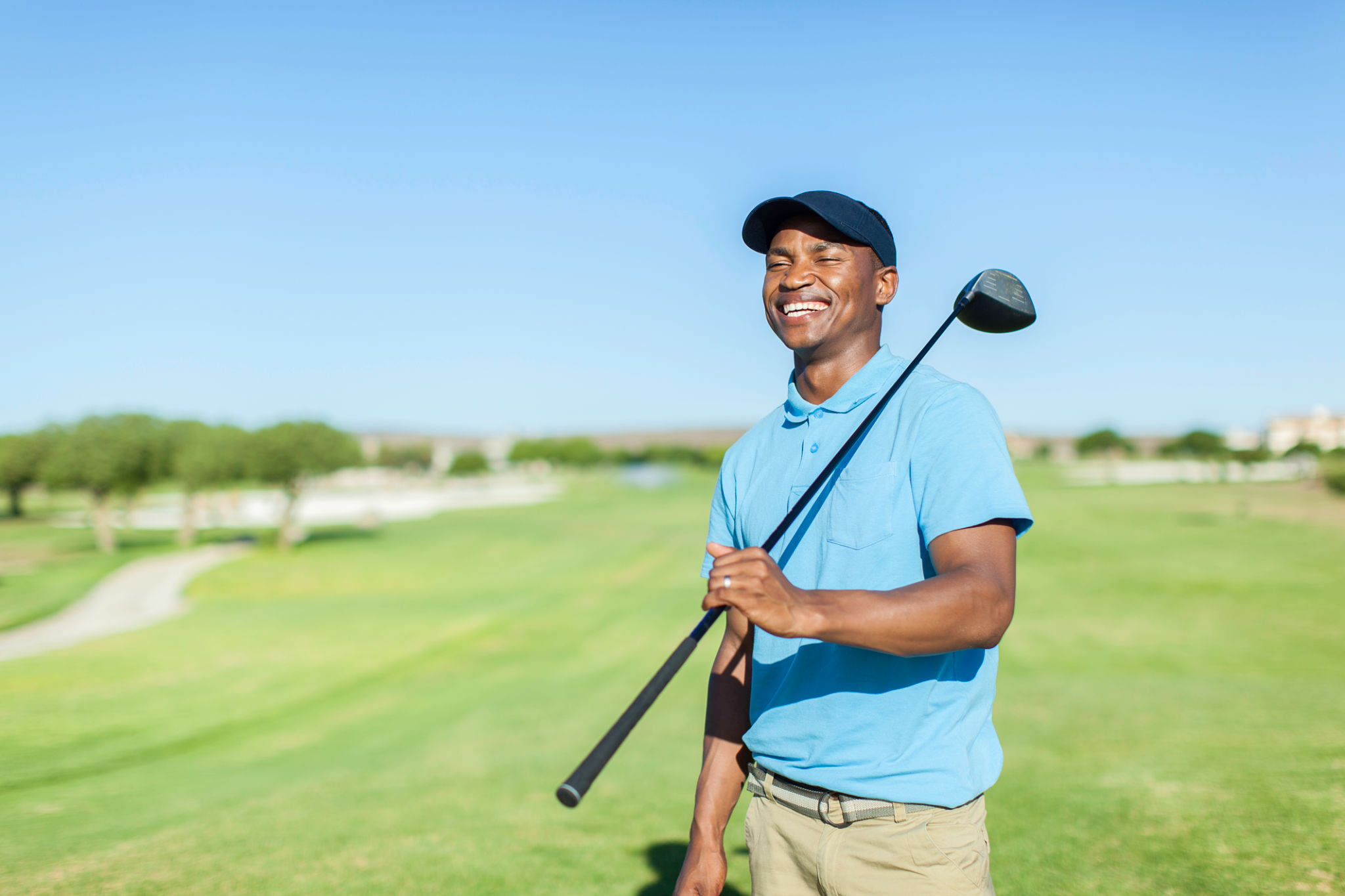 happy golfer