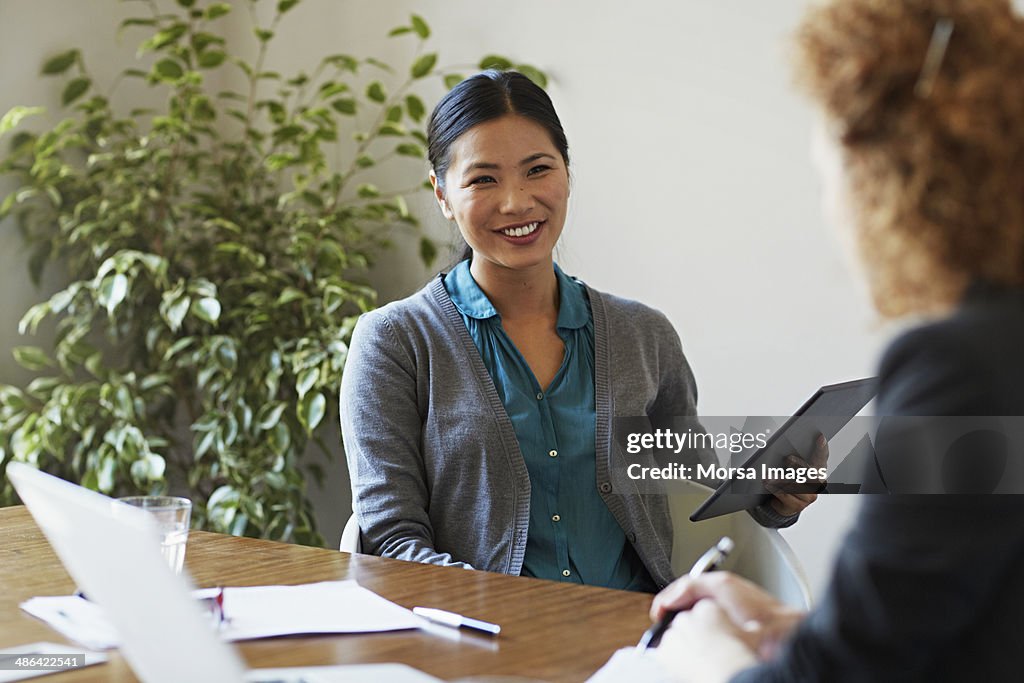 Business women discussing project