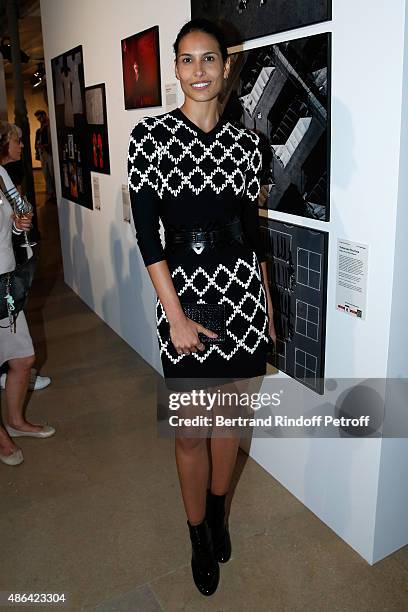 Model Ana Carolina Reis attends the 'World Press Photo 2015' Exhibition Opening Party, held at Galerie Azzedine Alaïa on September 3, 2015 in Paris,...