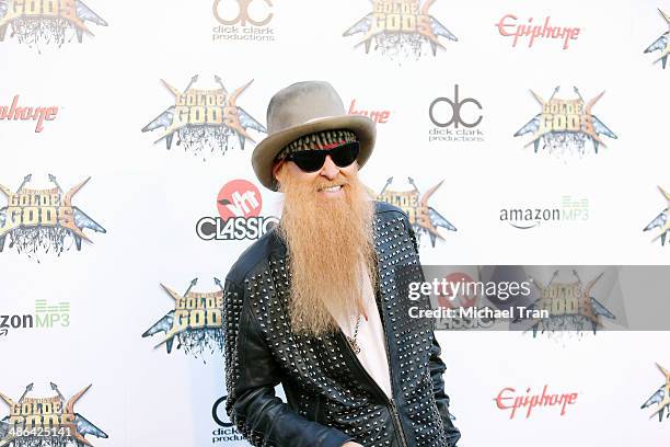 Billy Gibbons of ZZ Top arrives at the 6th Annual Revolver Golden Gods Award Show held at Club Nokia on April 23, 2014 in Los Angeles, California.