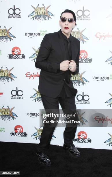 Marilyn Manson arrives at the 6th Annual Revolver Golden Gods Award Show held at Club Nokia on April 23, 2014 in Los Angeles, California.