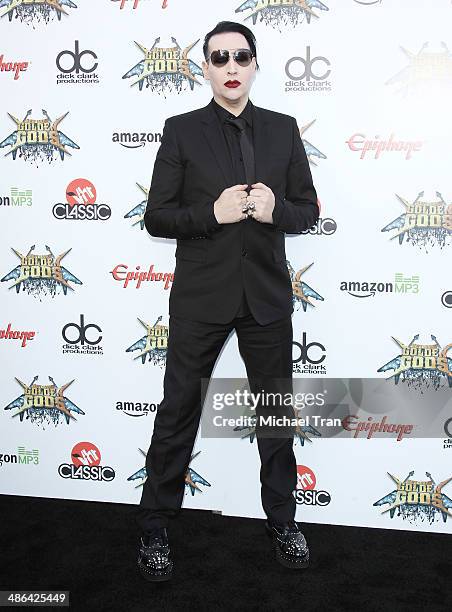 Marilyn Manson arrives at the 6th Annual Revolver Golden Gods Award Show held at Club Nokia on April 23, 2014 in Los Angeles, California.