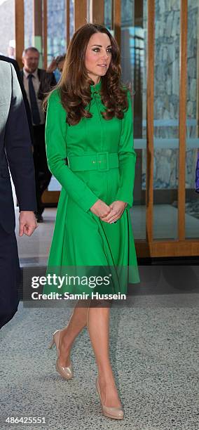 Catherine, Duchess of Cambridge visits the National Portrait Gallery on April 24, 2014 in Canberra, Australia. The Duke and Duchess of Cambridge are...