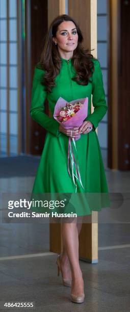 Catherine, Duchess of Cambridge visits the National Portrait Gallery on April 24, 2014 in Canberra, Australia. The Duke and Duchess of Cambridge are...
