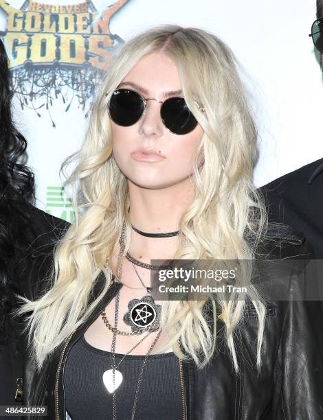 Taylor Momsen arrives at the 6th Annual Revolver Golden Gods Award Show held at Club Nokia on April 23, 2014 in Los Angeles, California.