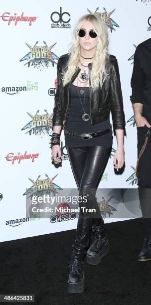 Taylor Momsen arrives at the 6th Annual Revolver Golden Gods Award Show held at Club Nokia on April 23, 2014 in Los Angeles, California.