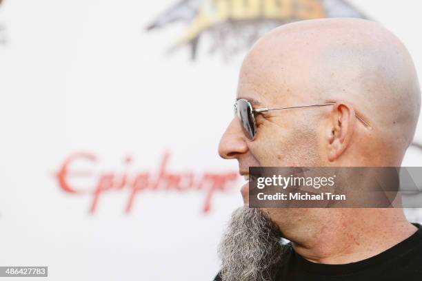 Scott Ian arrives at the 6th Annual Revolver Golden Gods Award Show held at Club Nokia on April 23, 2014 in Los Angeles, California.