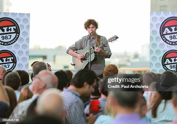 Recording Artist Vance Joy performs in concert at the ALT 98.7FM Penthouse on September 3, 2015 in Los Angeles, California.