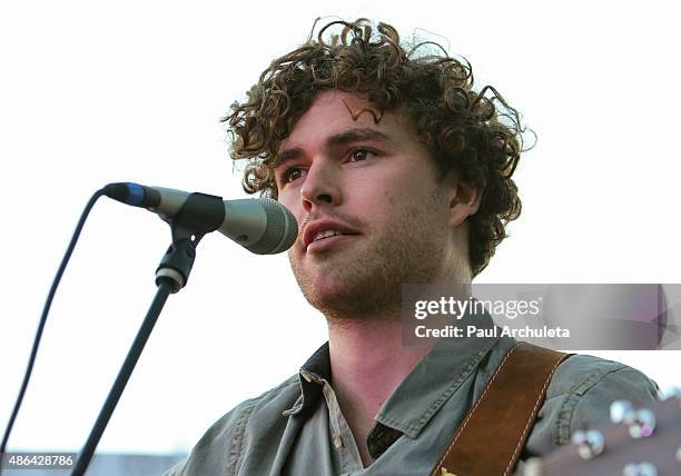 Recording Artist Vance Joy performs in concert at the ALT 98.7FM Penthouse on September 3, 2015 in Los Angeles, California.