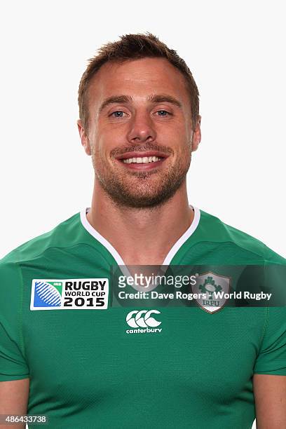 Tommy Bowe of Ireland poses for a portrait during the Ireland Rugby World Cup 2015 squad photocall on June 28, 2015 in Maynooth, Ireland.