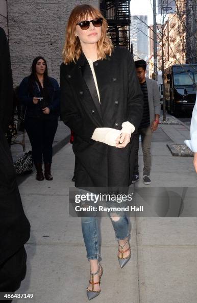 Actress Emma Stone is seen is seen in Soho on April 24, 2014 in New ...